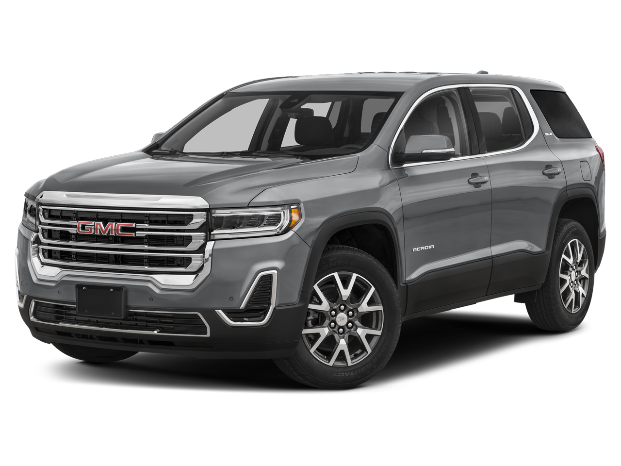 2023 GMC Acadia SLT in Volcanic Red Tintcoat — front three-quarter view