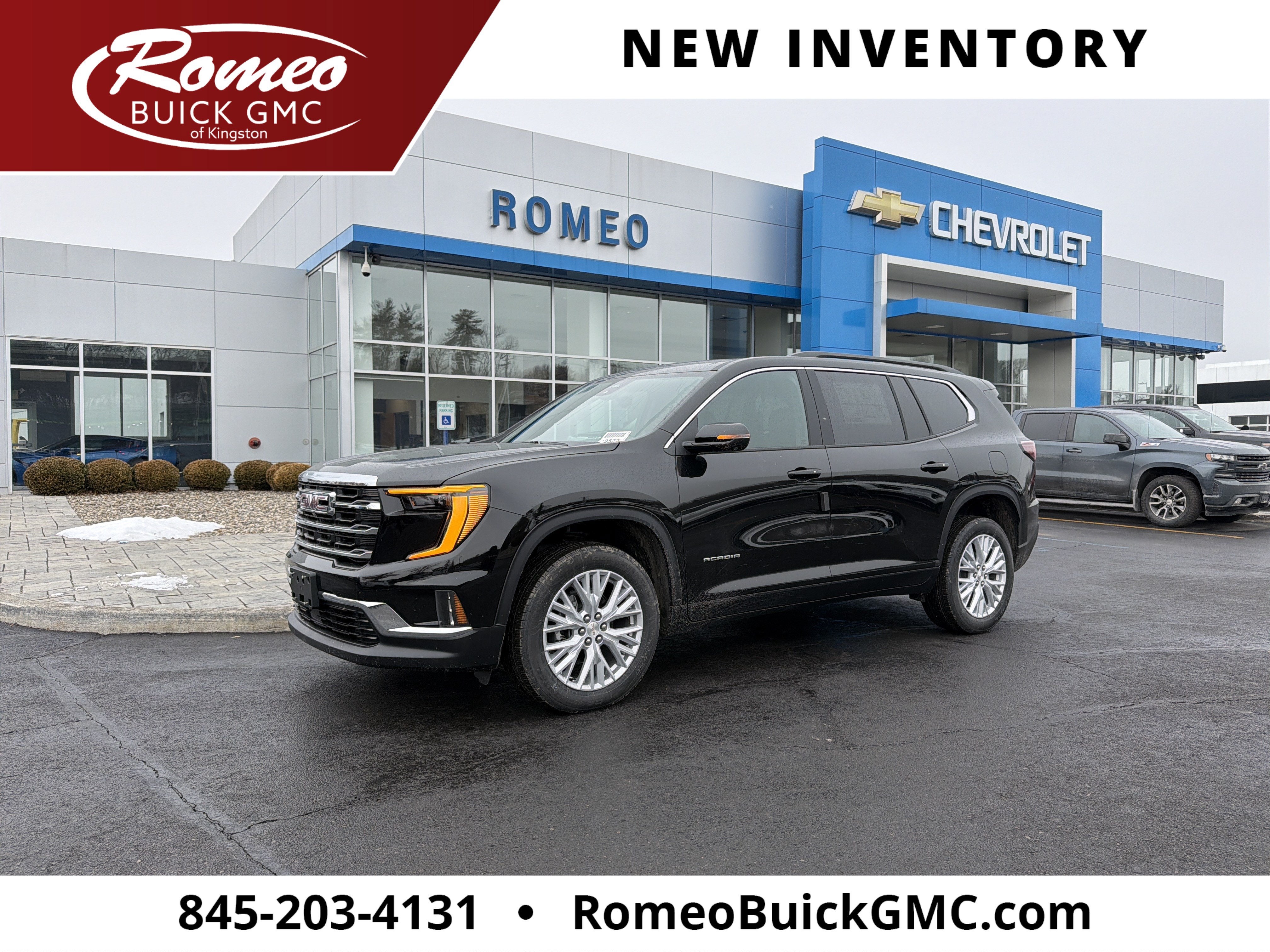 2026 GMC Acadia Elevation in Ebony Twilight Metallic — front three-quarter view