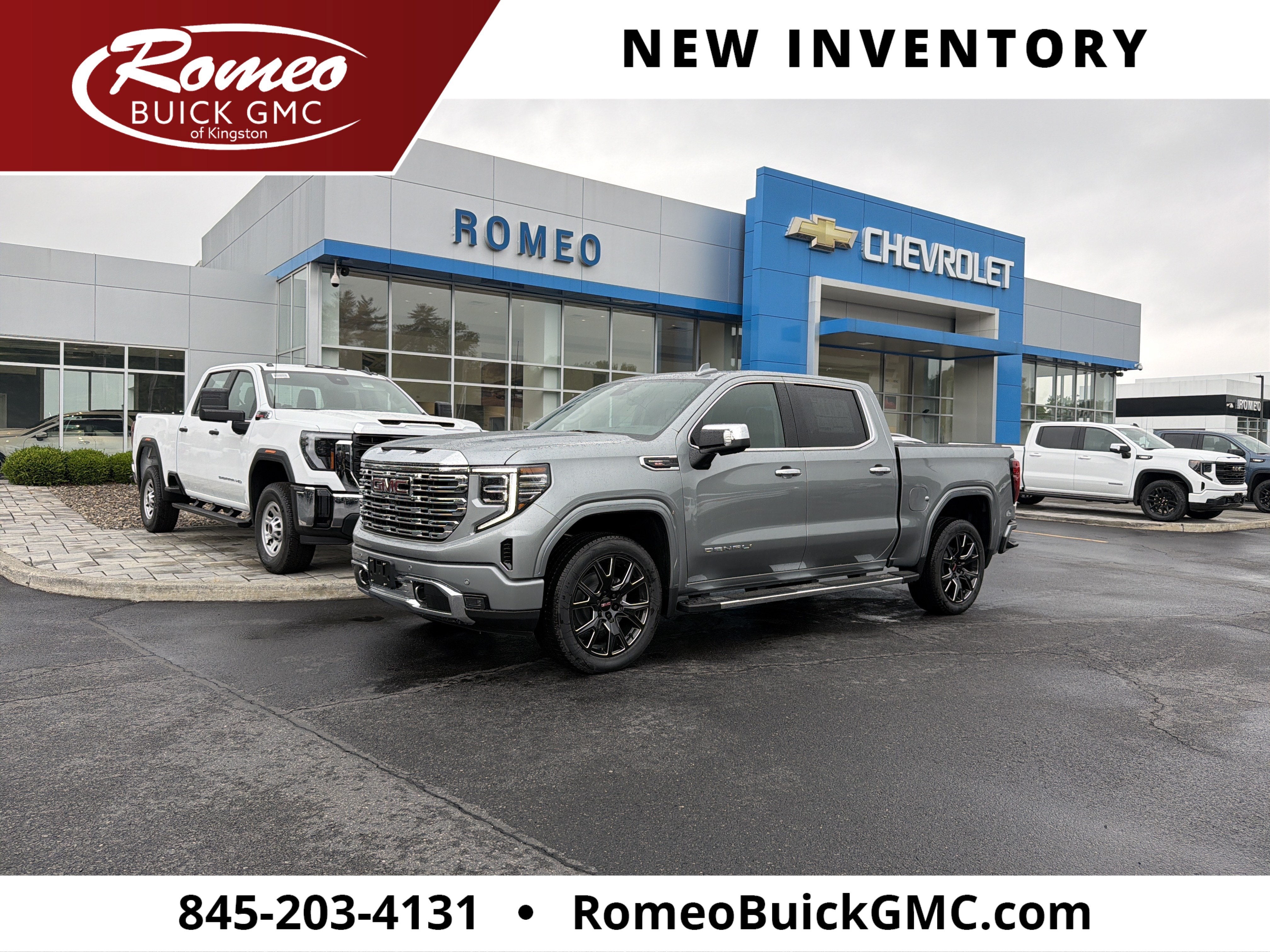 2026 GMC Sierra 1500 Denali in Sterling Metallic — front three-quarter view