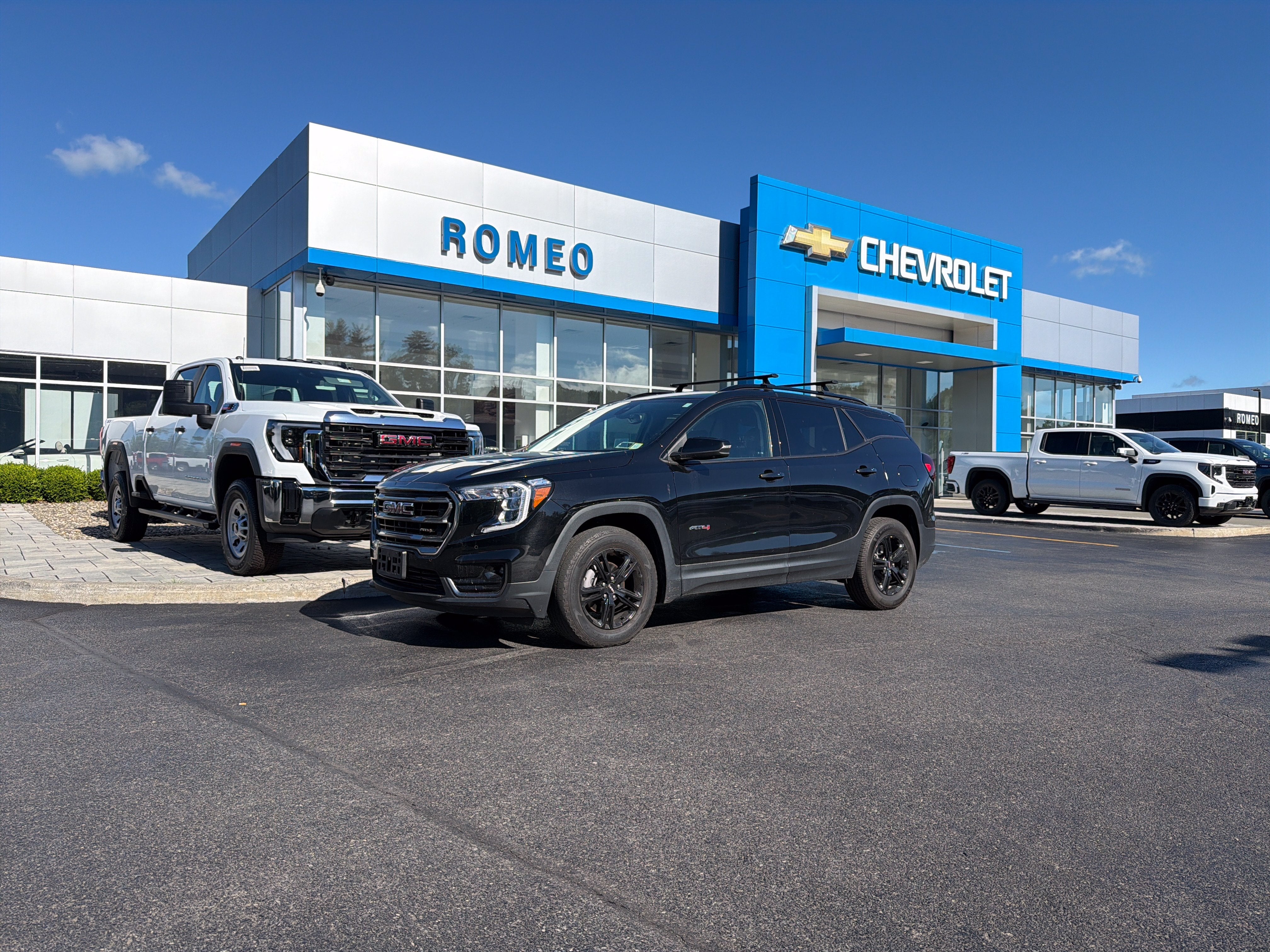 2022 GMC Terrain AT4 in Ebony Twilight Metallic — front three-quarter view